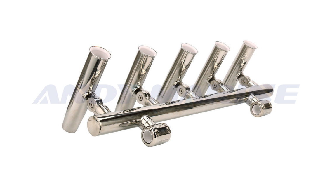316 Stainless Steel 5 Tube Adjustable Rod Holder: Rugged Fishing Gear