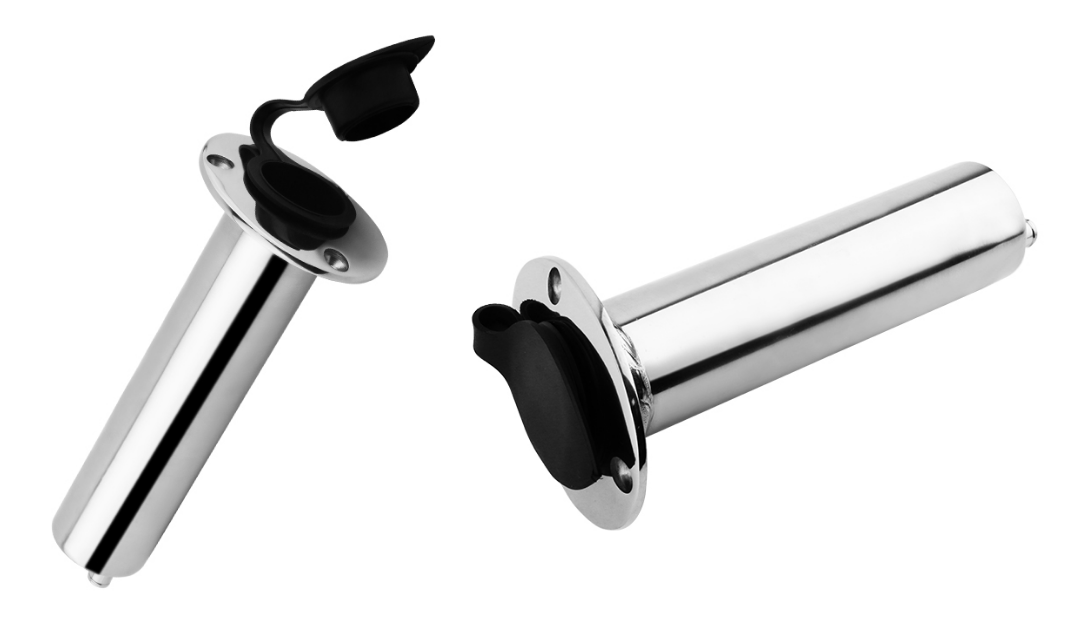 Flush Mount Rod Holder with Cap and Drain