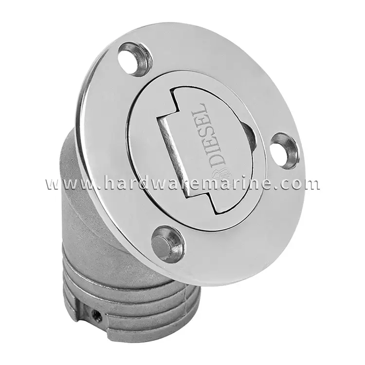 316 Stainless Steel Marine 45 Degree Deck Fuel Filler