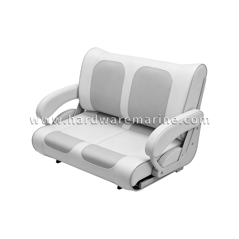 Deluxe 2-Seat Marine Helm Bench Seat with Flip-Up Armrests