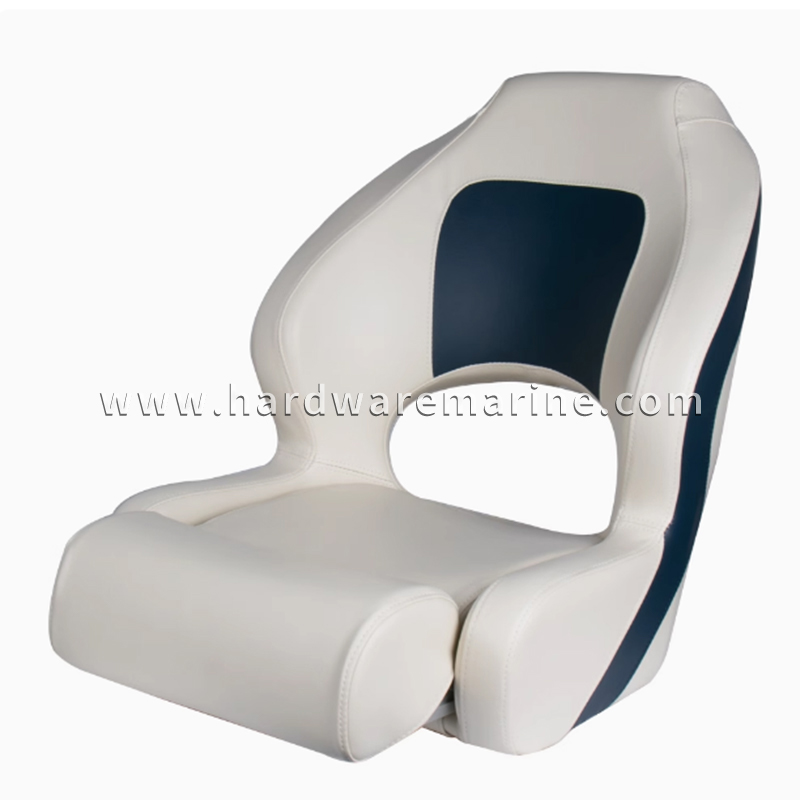 Deluxe Flip-Up Marine Seat (Beige & Blue)