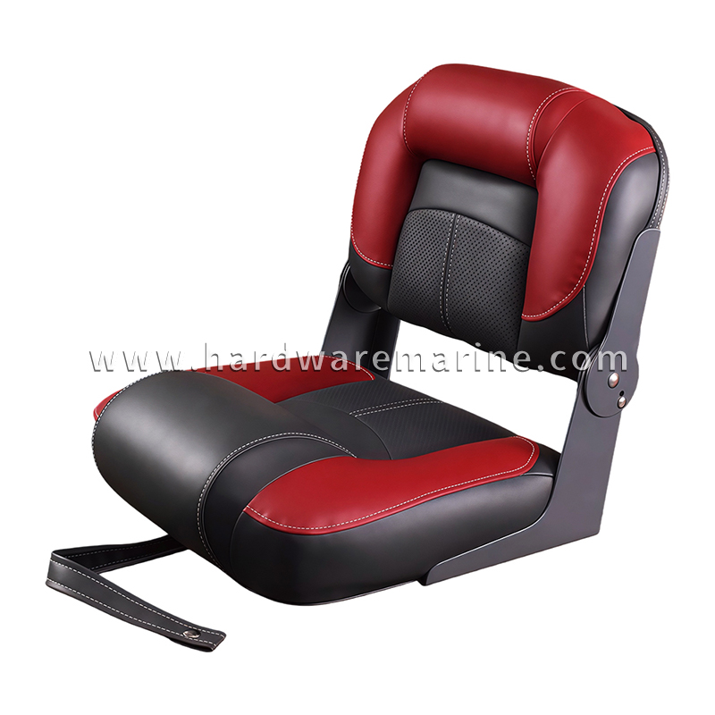 Deluxe Heavy-Duty Folding Marine Boat Seat with Tie-Down Strap