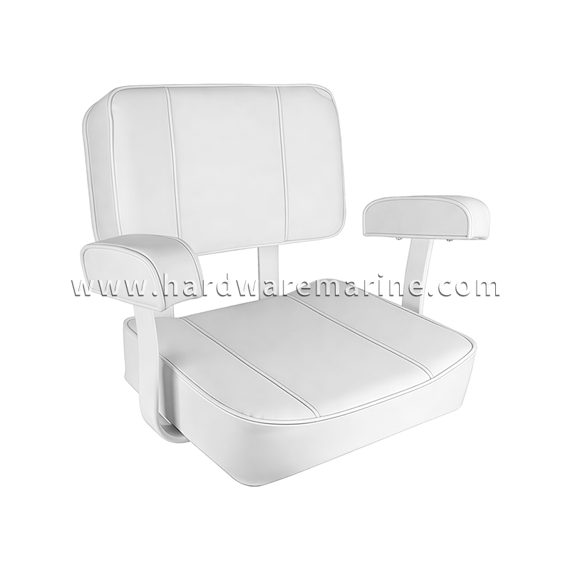 Deluxe Padded Folding Boat Seat with Armrests