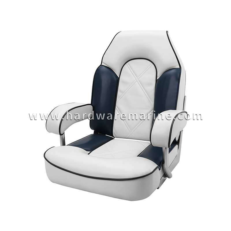 High-Back Marine Helm Seat with Armrests