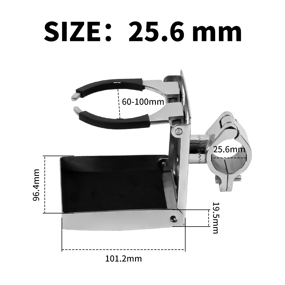 Adjustable Folding Boat Cup Holder Measurements-1
