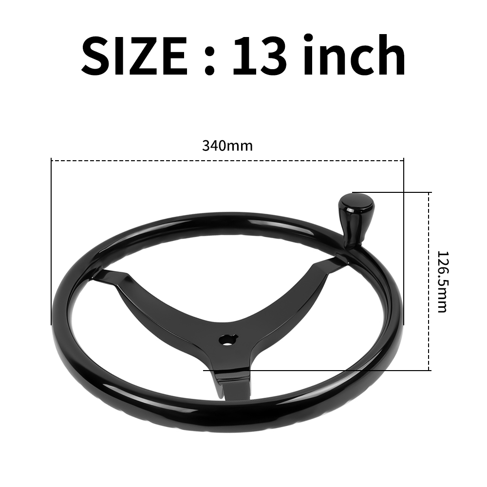 Black Coated Steering Wheel with Upgraded Knob Measurements