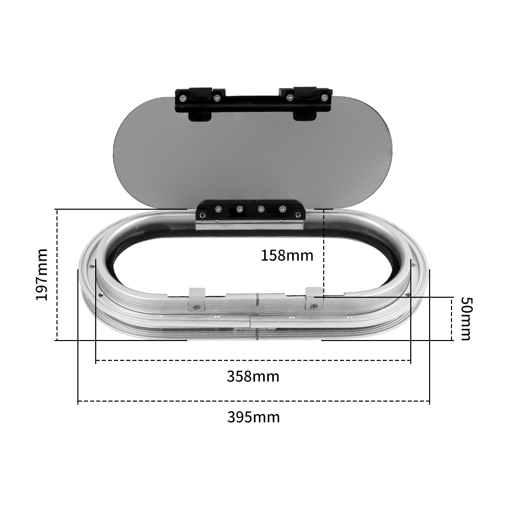 Aluminum Oval Boat Portholes Window Measurements