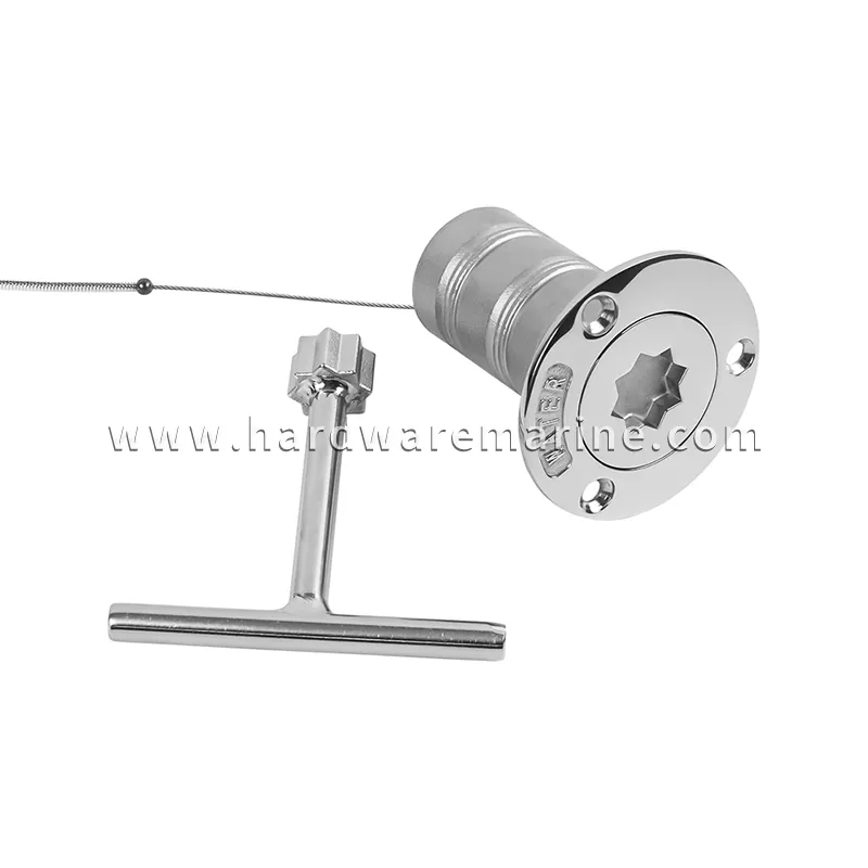 Marine 316 Stainless Steel Deck Filler with Star Pattern Key