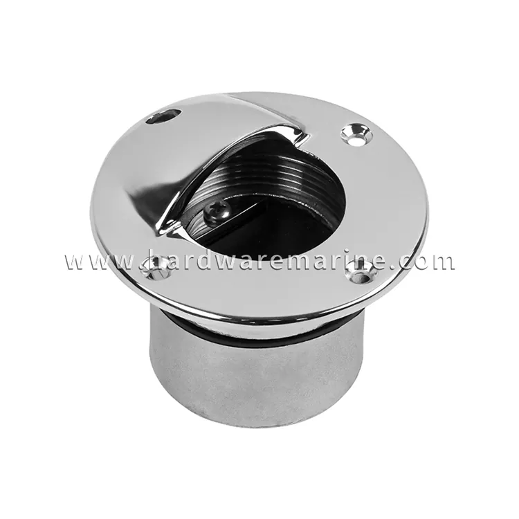 Marine Flush Mount Deck Drain with Flapper Check Valve